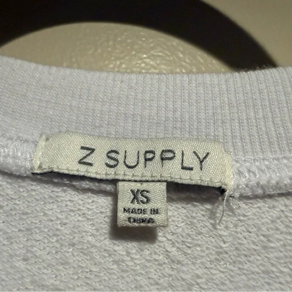 Z SUPPLY GIANNA TERRY TEE - WHITE size x-Small XS - Picture 7 of 12